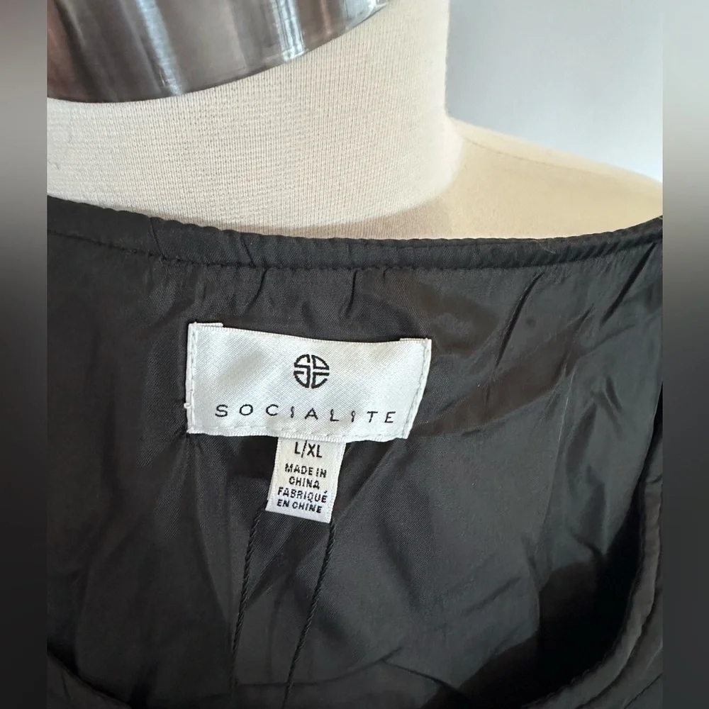 Socialite Quilted Light Weight Puffer Vest Black Womens L/XL NWTs